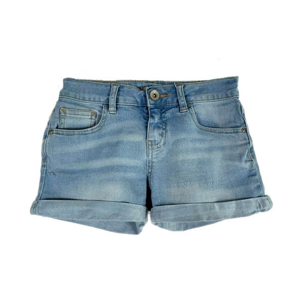 Justice Girl’s Light Wash Stretch Denim Jean Shorts - Picture 1 of 6